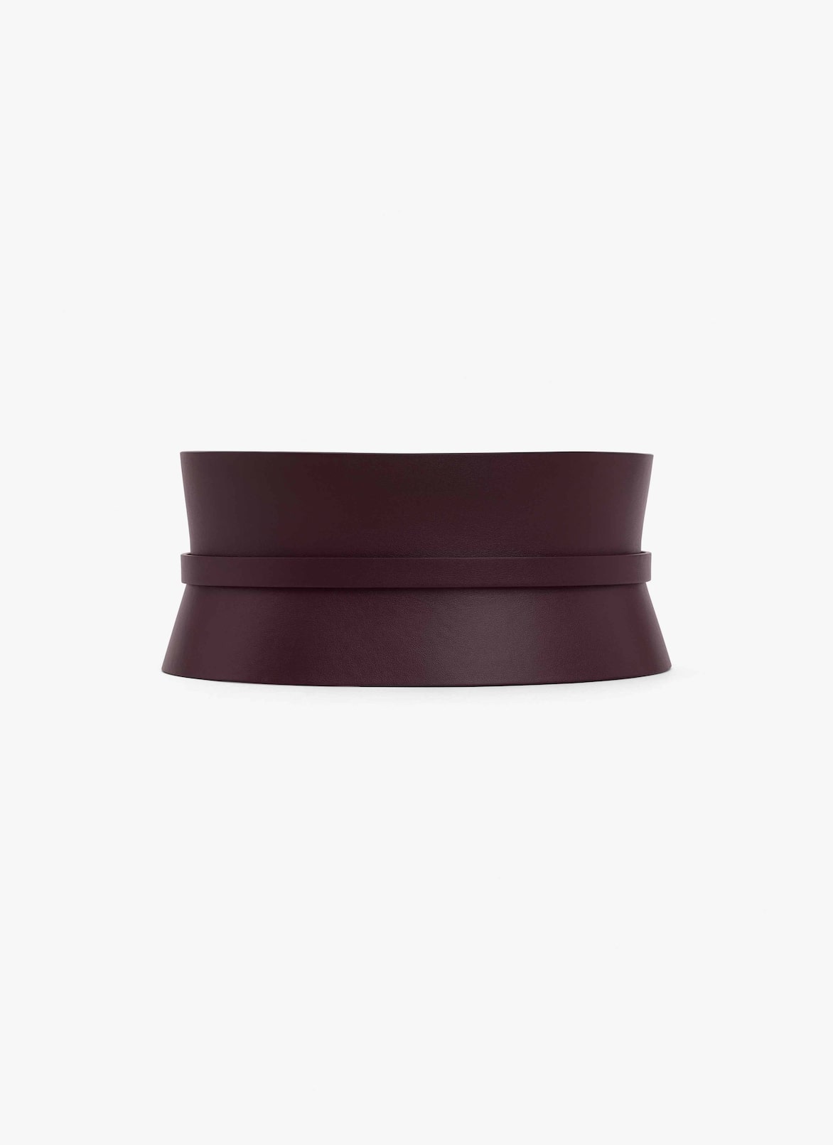 DOUBLE BUSTIER BELT IN CALFSKIN ALAÏA GARNET RED DOUBLE BUSTIER BELT IN CALFSKIN